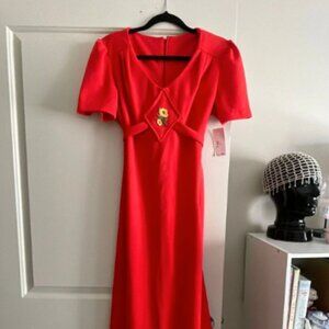 70s Bright Orange Tee Maxi Dress